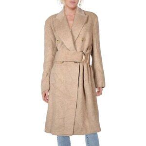 Vince Womens Beige Alpaca Double Breasted Dress Long Coat Outerwear NWT